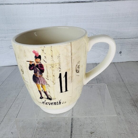 2010 Williams Sonoma 12 DAYS OF CHRISTMAS Multimotif Black Numbers 11/12 Cup Mug - Picture 2 of 15